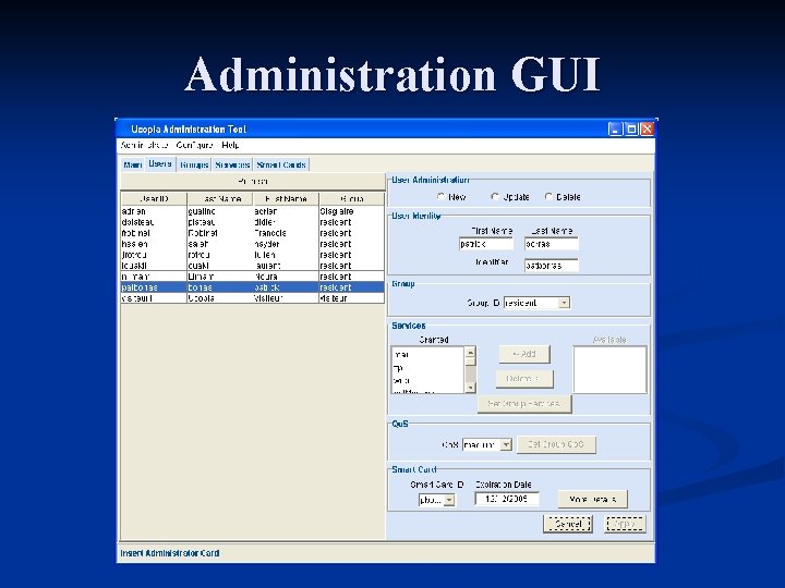 Administration GUI 