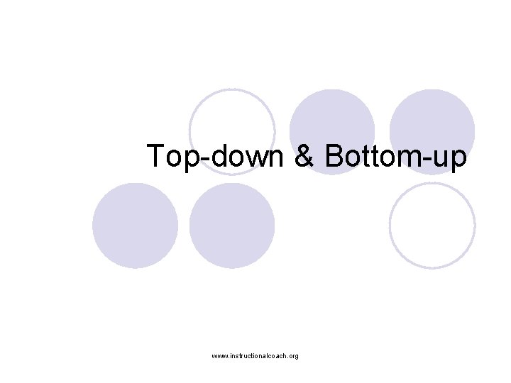 Top-down & Bottom-up www. instructionalcoach. org 