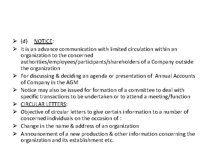 COMMUNICATIONS DRAFTING OF DIFFERENT TYPES OF LETTERS Exchange