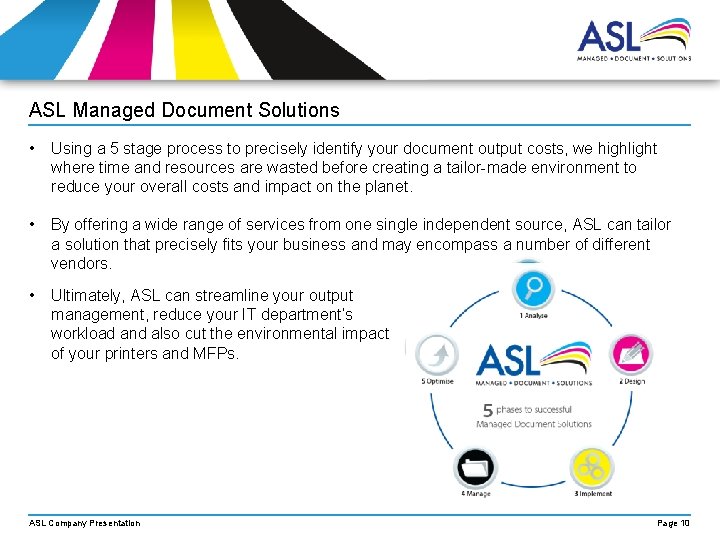 ASL Managed Document Solutions • Using a 5 stage process to precisely identify your ASL Managed Document Solutions • Using a 5 stage process to precisely identify your