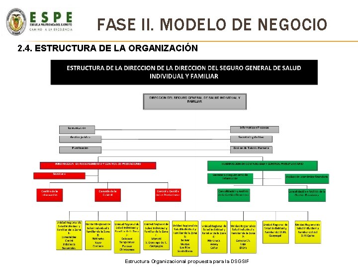 FASE II. MODELO DE NEGOCIO 2. 4. ESTRUCTURA DE LA ORGANIZACIÓN Estructura Organizacional propuesta FASE II. MODELO DE NEGOCIO 2. 4. ESTRUCTURA DE LA ORGANIZACIÓN Estructura Organizacional propuesta