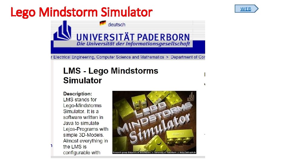 Lego Mindstorm Simulator WEB 