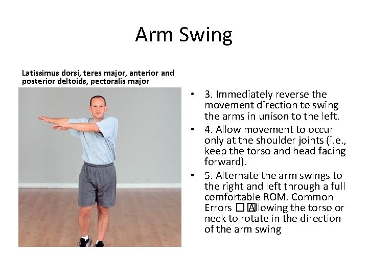 Arm Swing Latissimus dorsi, teres major, anterior and posterior deltoids, pectoralis major • 3.
