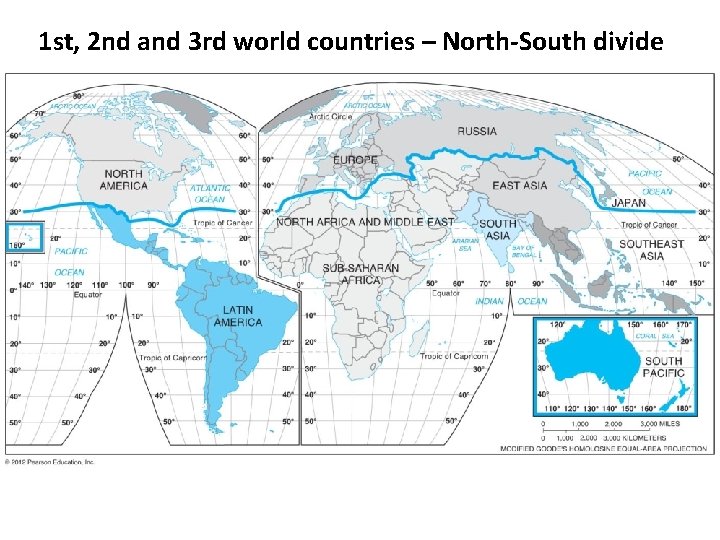 1 st, 2 nd and 3 rd world countries – North-South divide 