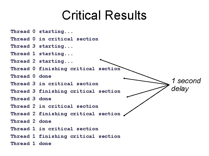 Critical Results Thread Thread Thread Thread 0 0 3 1 2 0 0 3 Critical Results Thread Thread Thread Thread 0 0 3 1 2 0 0 3