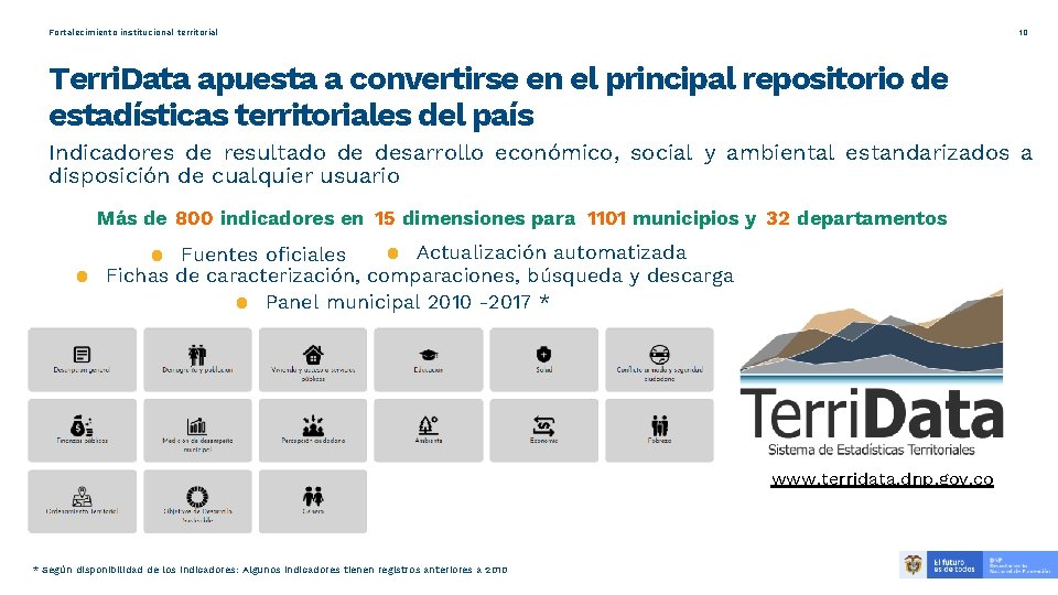 10 Fortalecimiento institucional territorial Terri. Data apuesta a convertirse en el principal repositorio de