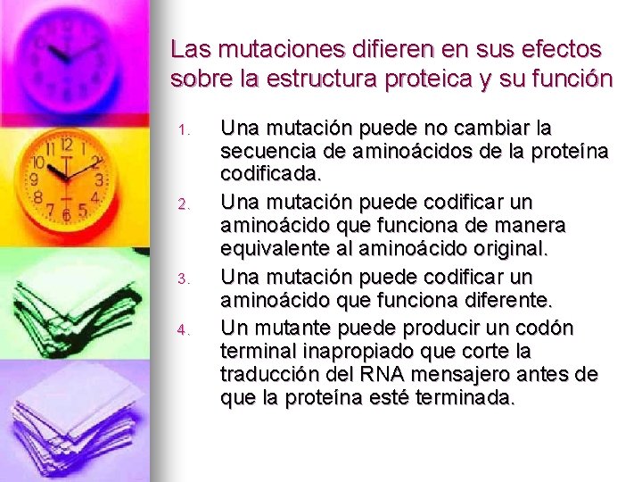 Las mutaciones difieren en sus efectos sobre la estructura proteica y su función 1.