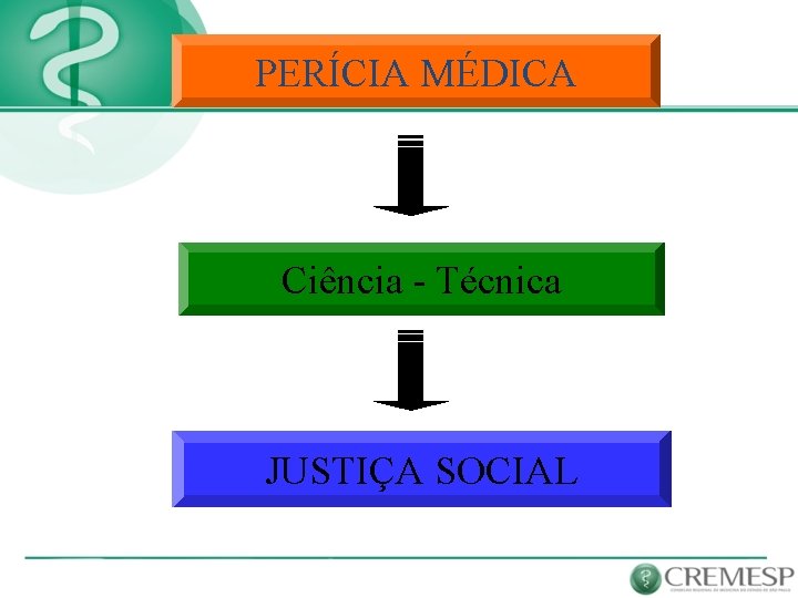 PERÍCIA MÉDICA Ciência - Técnica JUSTIÇA SOCIAL 