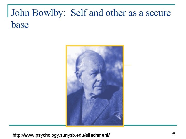 John Bowlby: Self and other as a secure base http: //www. psychology. sunysb. edu/attachment/