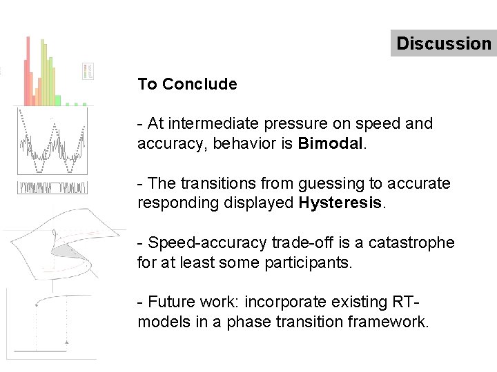 Discussion To Conclude - At intermediate pressure on speed and accuracy, behavior is Bimodal.