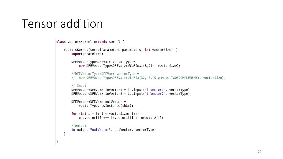 Tensor addition 22 