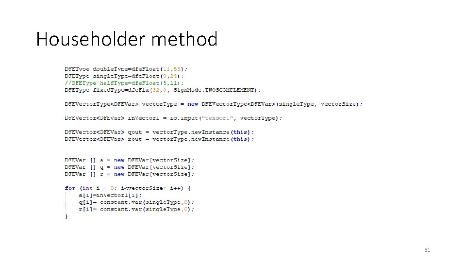 Householder method 31 