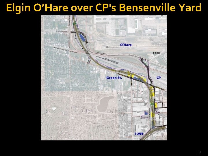 Elgin O’Hare over CP's Bensenville Yard 32 