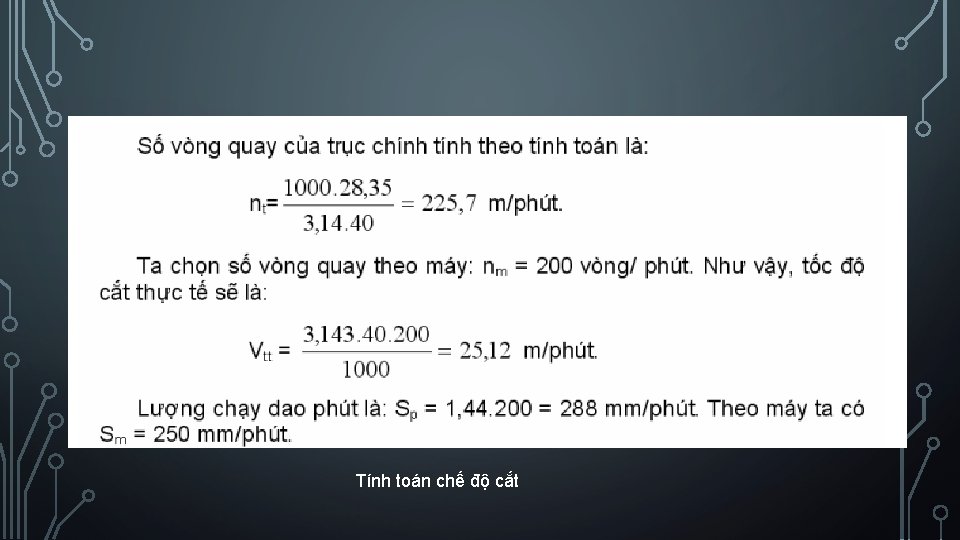 Tính toán chế độ cắt 