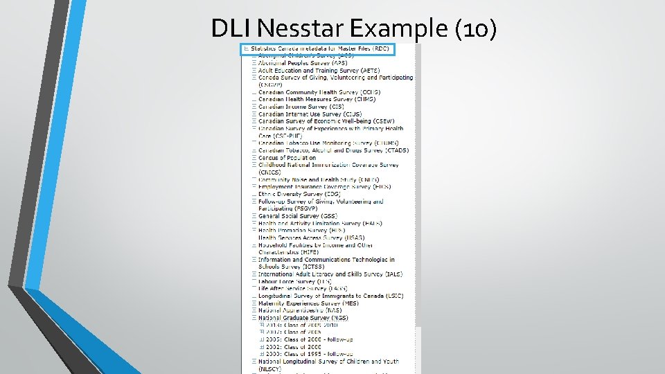 DLI Nesstar Example (10) 