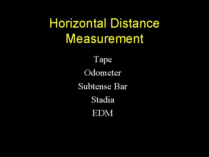 Horizontal Distance Measurement Tape Odometer Subtense Bar Stadia EDM 