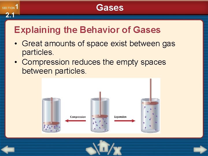 1 2. 1 SECTION Gases Explaining the Behavior of Gases • Great amounts of