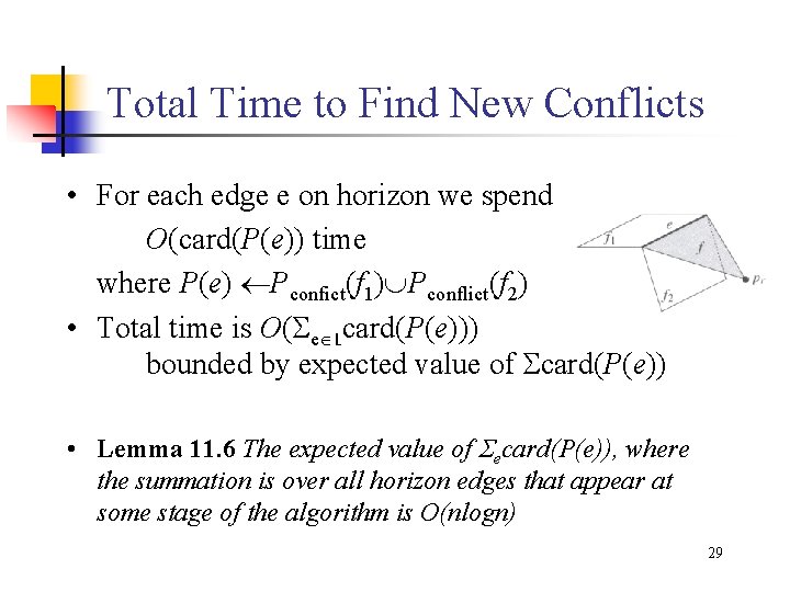 Total Time to Find New Conflicts • For each edge e on horizon we