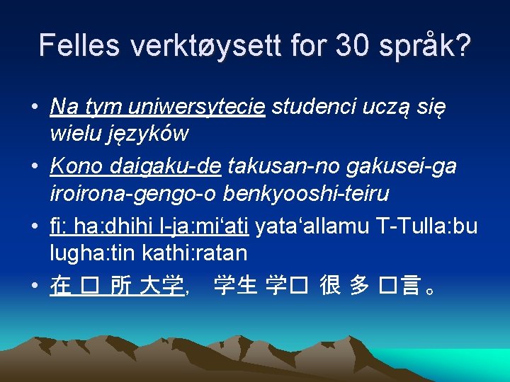 Felles verktøysett for 30 språk? • Na tym uniwersytecie studenci uczą się wielu języków