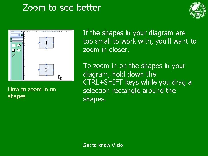 Zoom to see better If the shapes in your diagram are too small to