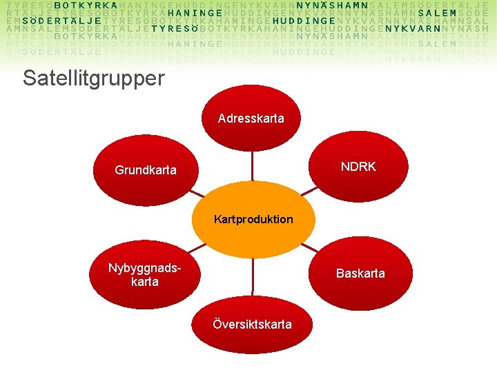 Satellitgrupper Adresskarta NDRK Grundkarta Kartproduktion Nybyggnadskarta Baskarta Översiktskarta 