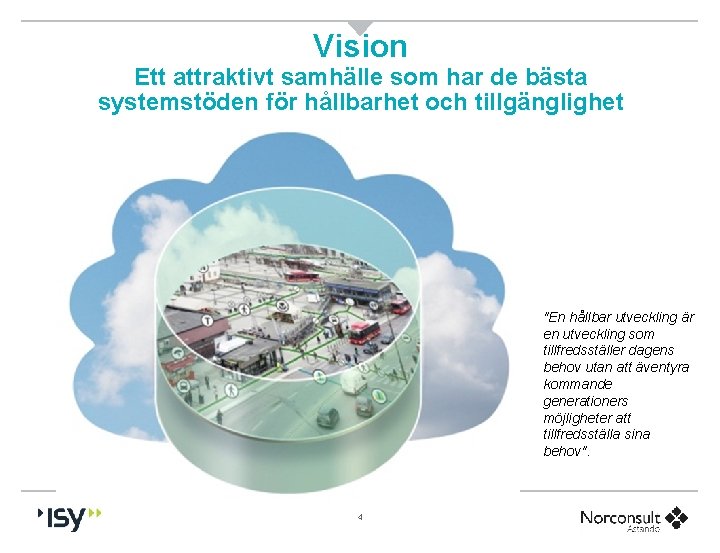 Vision Ett attraktivt samhälle som har de bästa systemstöden för hållbarhet och tillgänglighet "En
