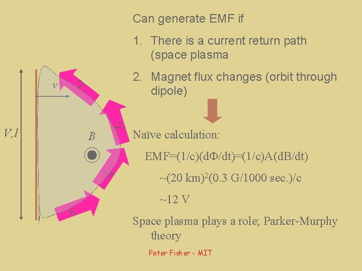 Can generate EMF if 1. There is a current return path (space plasma v