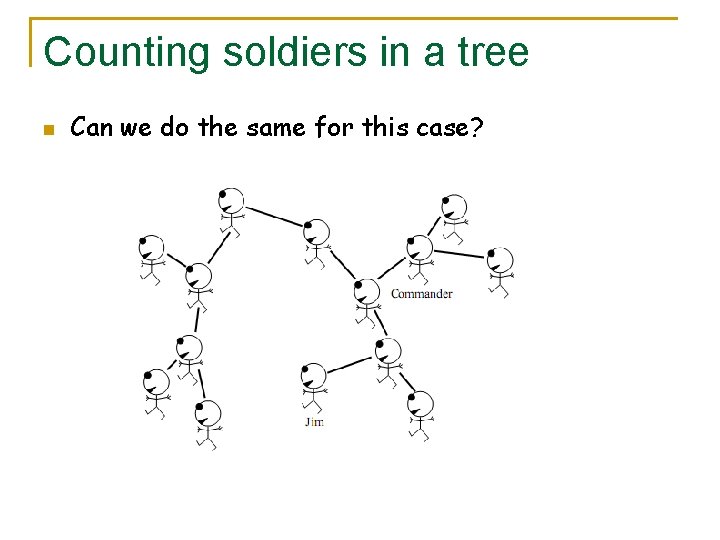 Counting soldiers in a tree n Can we do the same for this case?