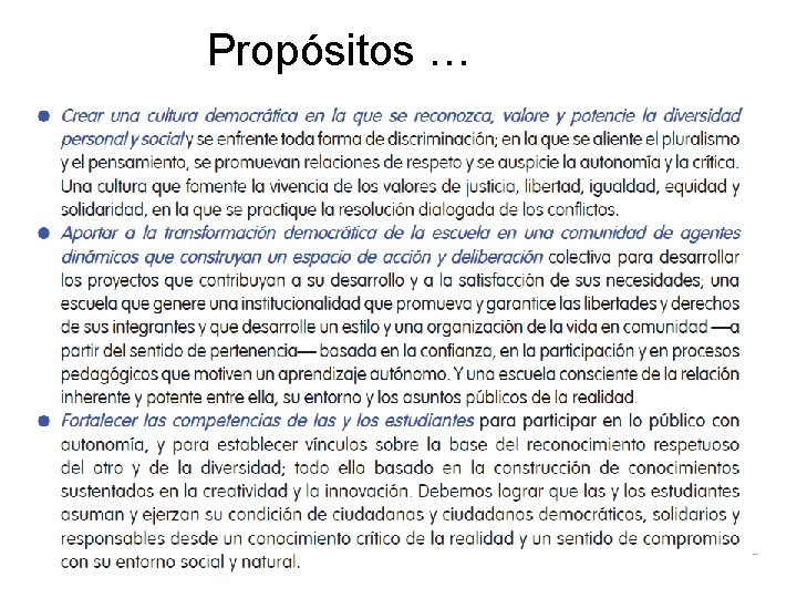 Propósitos … 