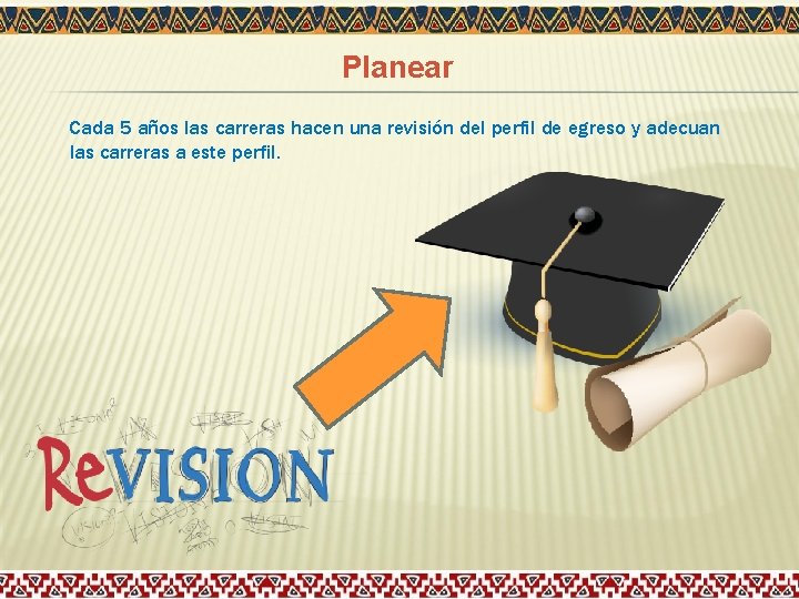 Planear Cada 5 años las carreras hacen una revisión del perfil de egreso y