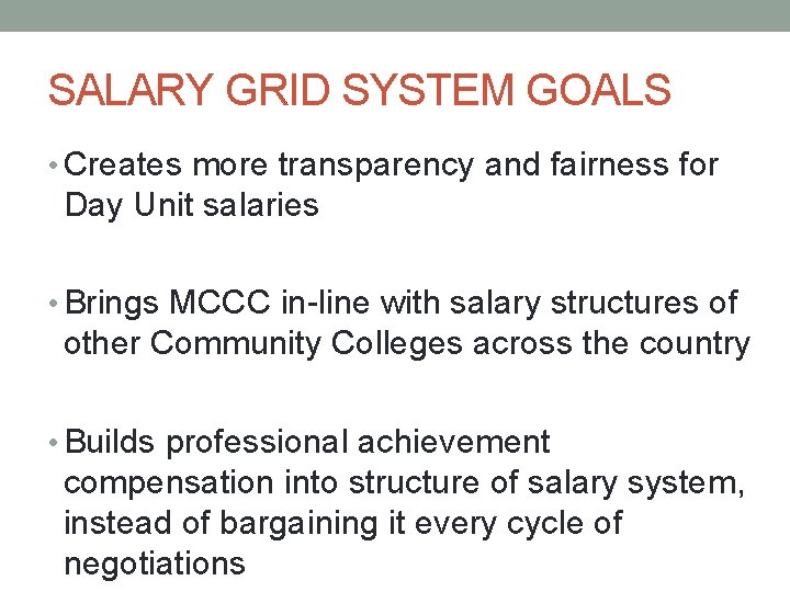 MCCC DAY UNIT SALARY GRID SALARY GRID SYSTEM