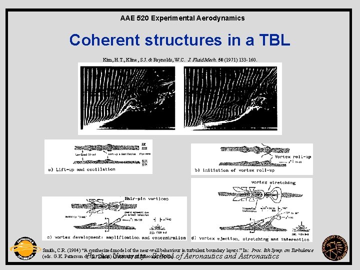 AAE 520 Experimental Aerodynamics Coherent structures in a TBL Kim, H. T. , Kline,