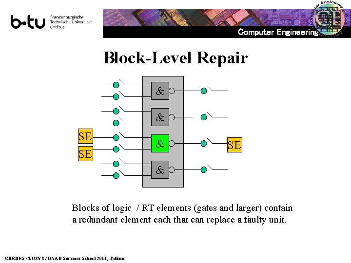 Computer Engineering Block-Level Repair & & SE SE & Blocks of logic / RT