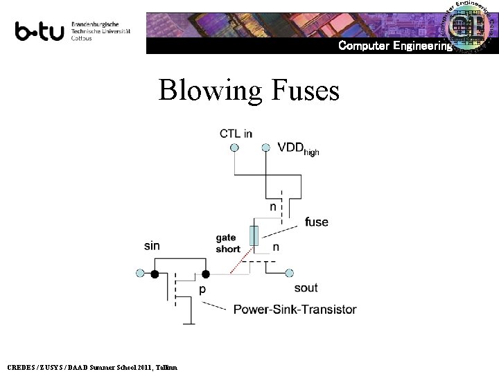 Computer Engineering Blowing Fuses CREDES / ZUSYS / DAAD Summer School 2011, Tallinn 