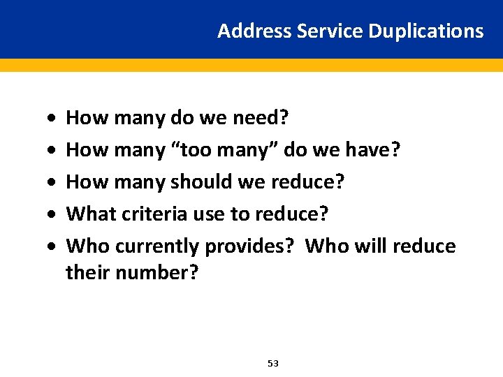 Address Service Duplications · · · How many do we need? How many “too