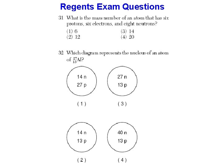 Regents Exam Questions 