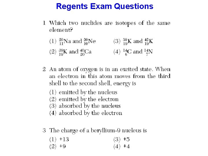 Regents Exam Questions 
