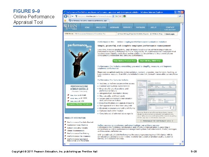 FIGURE 9– 9 Online Performance Appraisal Tool Copyright © 2011 Pearson Education, Inc. publishing