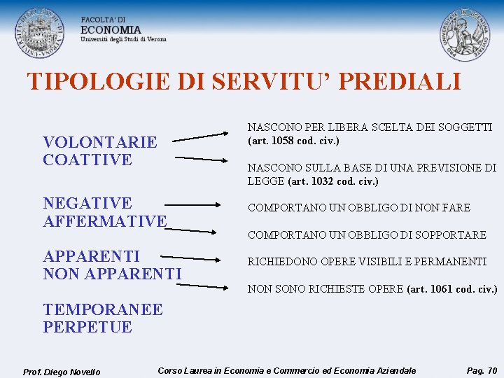 TIPOLOGIE DI SERVITU’ PREDIALI NASCONO PER LIBERA SCELTA DEI SOGGETTI (art. 1058 cod. civ.