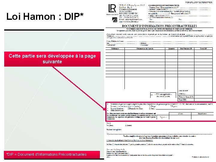 Loi Hamon : DIP* Cette partie sera développée à la page suivante *DIP =