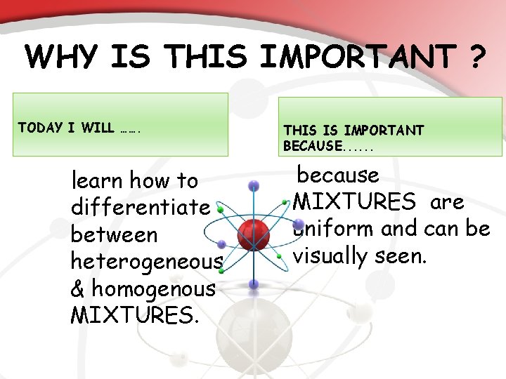 WHY IS THIS IMPORTANT ? TODAY I WILL ……. learn how to differentiate between
