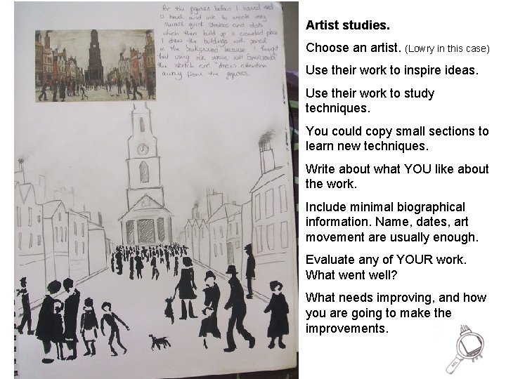 Artist studies. Choose an artist. (Lowry in this case) Use their work to inspire