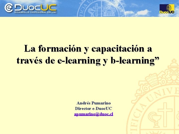 La formacin y capacitacin a travs de elearning