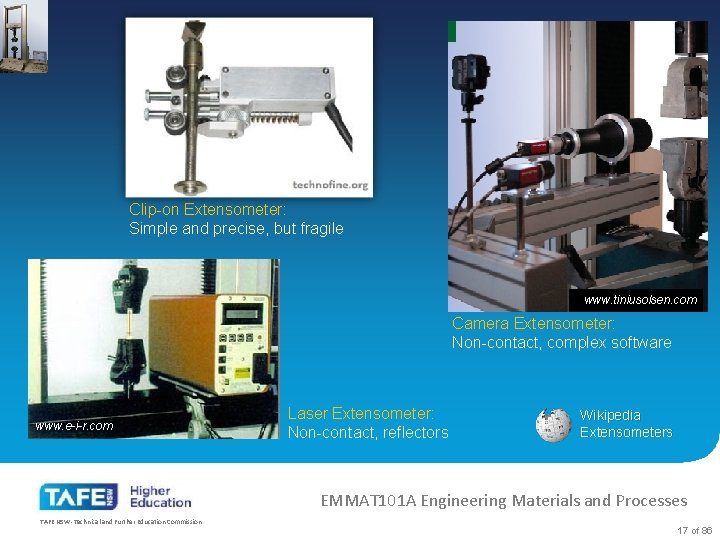 Clip-on Extensometer: Simple and precise, but fragile http: //www. e-i-r. com/ www. tiniusolsen. com