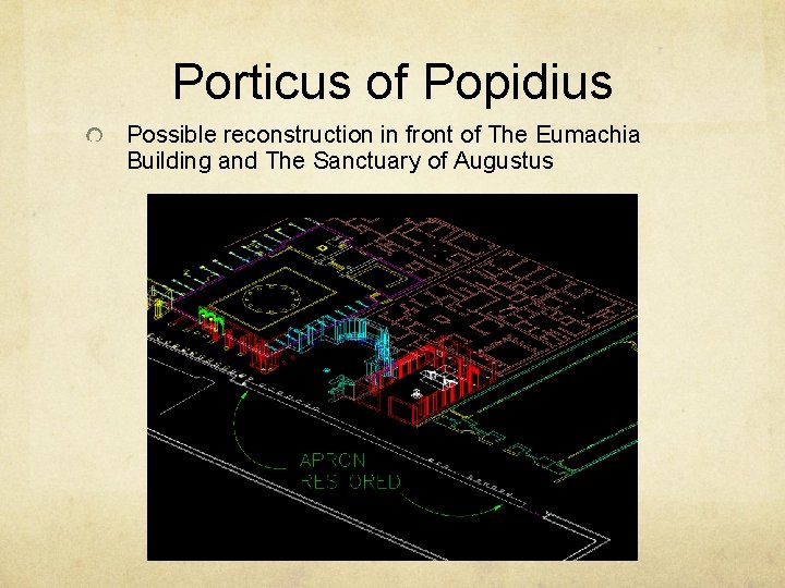 Porticus of Popidius Possible reconstruction in front of The Eumachia Building and The Sanctuary