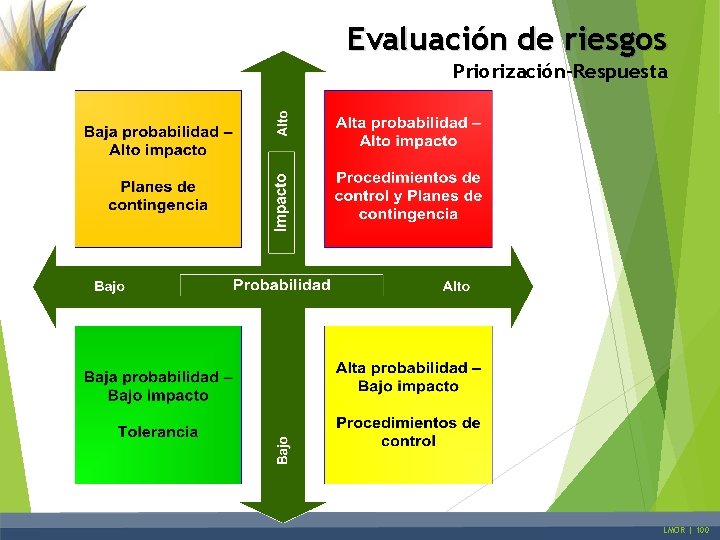 Evaluación de riesgos Priorización-Respuesta LMOR | 100 