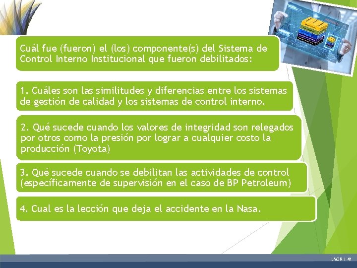 Cuál fue (fueron) el (los) componente(s) del Sistema de Control Interno Institucional que fueron