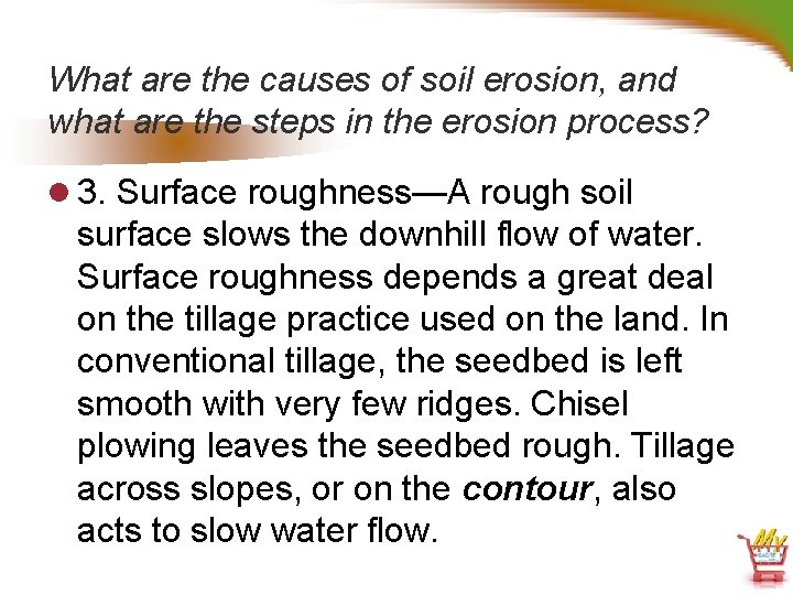 What are the causes of soil erosion, and what are the steps in the