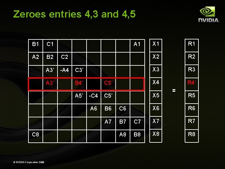 Zeroes entries 4, 3 and 4, 5 B 1 C 1 A 2 B Zeroes entries 4, 3 and 4, 5 B 1 C 1 A 2 B
