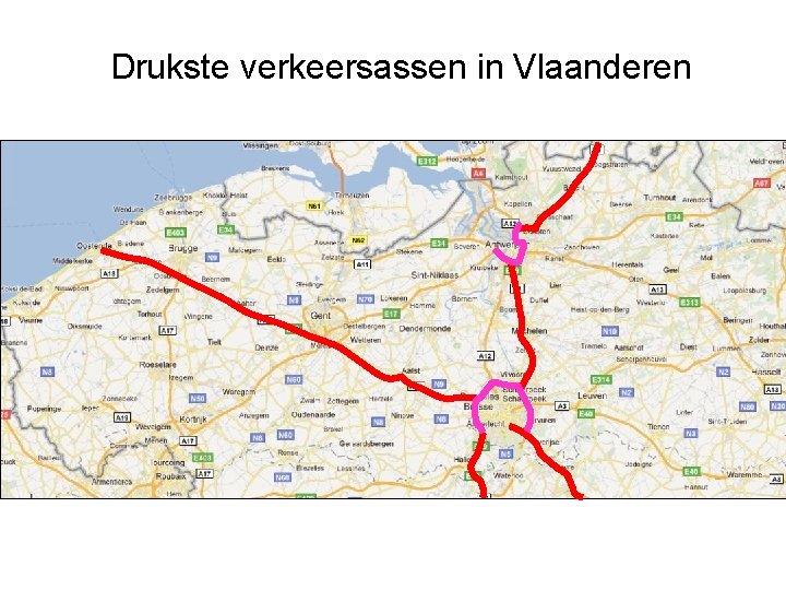 Drukste verkeersassen in Vlaanderen 